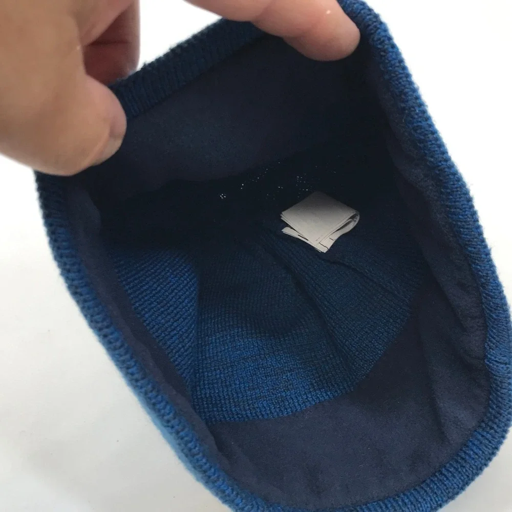 The North Face Blue Heather Knit Fleece Lined Unisex Beanie Hat One Size